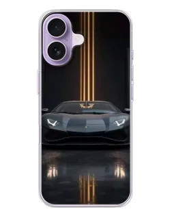 Чехол для iPhone 17 с картинкой «Lamborghini золотые линии»