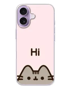 Чехол для iPhone 17 с картинкой «Пушин говорит Hi»
