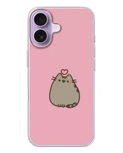 Чехол для iPhone 17 с картинкой «Pusheen сердце»