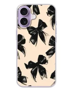 Чехол для iPhone 17 с картинкой «Паттерн черные банты»