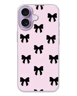 Чехол для iPhone 17 с картинкой «Черные банты Coquette»