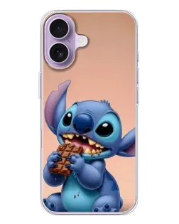 Чехол для iPhone 17 с картинкой «Стич ест шоколад»