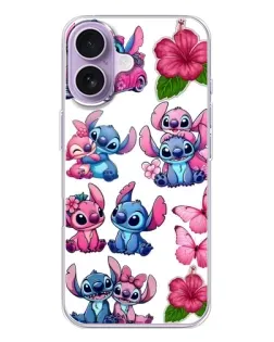 Чехол для iPhone 17 с картинкой «Стикеры Stitch и Angel»