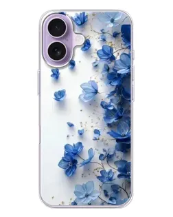 Чехол для iPhone 17 с картинкой «Голубой цветочный каскад»