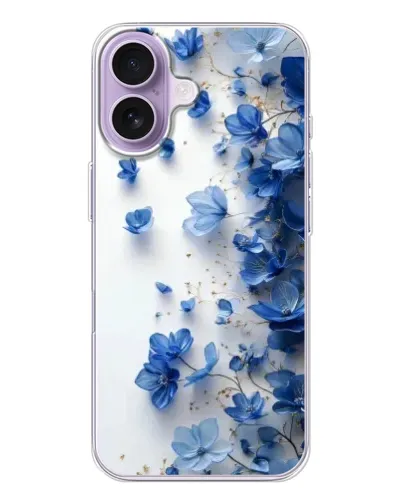 Чехол для iPhone 17 с картинкой «Голубой цветочный каскад»