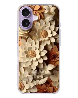 Чехол для iPhone 17 с картинкой «Бежевый флористический декор»