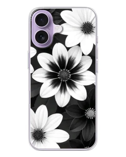 Чехол для iPhone 17 с картинкой «Монохромные астры»