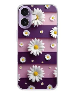 Чехол для iPhone 17 с картинкой «Ромашки на фиолетовом»