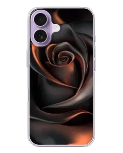 Чехол для iPhone 17 с картинкой «Шелковая черная роза»