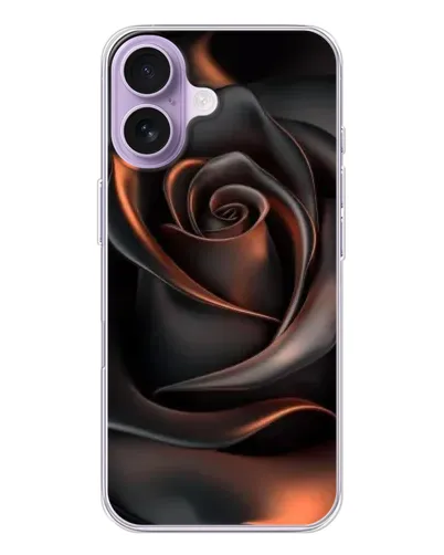 Чехол для iPhone 17 с картинкой «Шелковая черная роза»