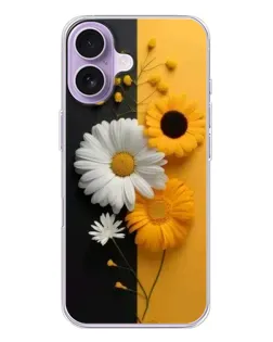Чехол для iPhone 17 с картинкой «Подсолнух и ромашка»