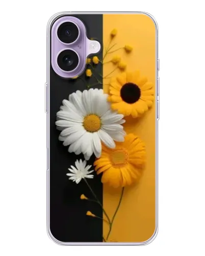Чехол для iPhone 17 с картинкой «Подсолнух и ромашка»