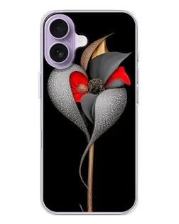 Чехол для iPhone 17 с картинкой «Серебряный фантазийный цветок»