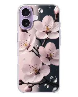 Чехол для iPhone 17 с картинкой «Нежная сакура и капли»