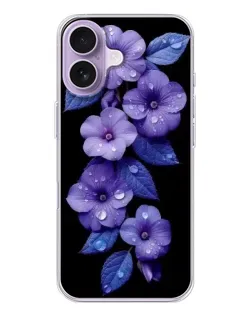Чехол для iPhone 17 с картинкой «Фиолетовые цветы с росою»