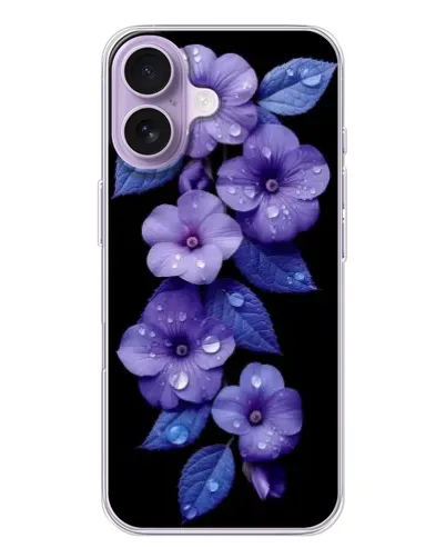 Чехол для iPhone 17 с картинкой «Фиолетовые цветы с росою»