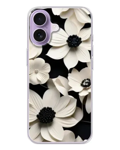 Чехол для iPhone 17 с картинкой «Объемные белые цветы»