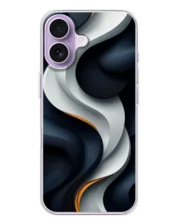 Чехол для iPhone 17 с картинкой «Объемные черно-белые ленты» Чехол для iPhone 17 с картинкой «Объемные черно-белые ленты»