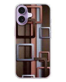 Чехол для iPhone 17 с картинкой «Коричневые объемные квадраты» Чехол для iPhone 17 с картинкой «Коричневые объемные квадраты»