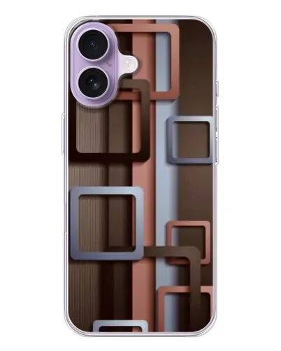 Чехол для iPhone 17 с картинкой «Коричневые объемные квадраты» Чехол для iPhone 17 с картинкой «Коричневые объемные квадраты»