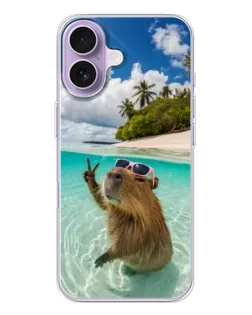 Чохол для iPhone 17 з картинкою «Капібара на морі» Чохол для iPhone 17 з картинкою «Капібара на морі»