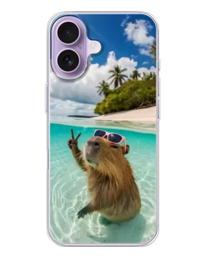 Чохол для iPhone 17 з картинкою «Капібара на морі»
