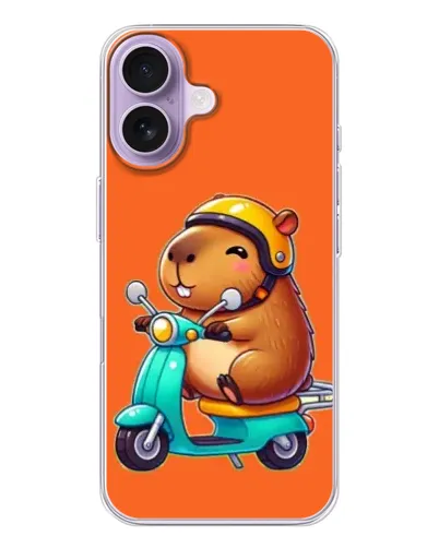 Чохол для iPhone 17 з картинкою «Капібара на скутері»