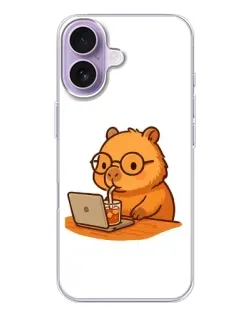 Чохол для iPhone 17 з картинкою «Капібара з ноутбуком» Чохол для iPhone 17 з картинкою «Капібара з ноутбуком»