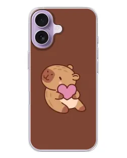 Чохол для iPhone 17 з картинкою «Капібара з серцем» Чохол для iPhone 17 з картинкою «Капібара з серцем»
