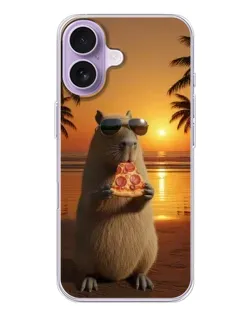 Чохол для iPhone 17 з картинкою «Капібара з піцою» Чохол для iPhone 17 з картинкою «Капібара з піцою»