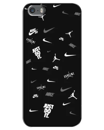 Чехол для iPhone 5 / 5s / SE с картинкой «Nike Black Pattern» Чехол для iPhone 5 / 5s / SE с картинкой «Nike Black Pattern»
