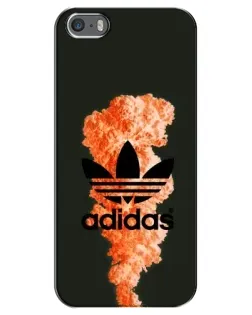 Чехол для iPhone 5 / 5s / SE с картинкой «Оранжевый дым Adidas»