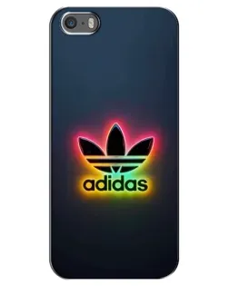 Чехол для iPhone 5 / 5s / SE с картинкой «Неоновый Adidas»