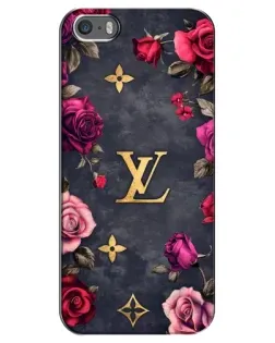 Чехол для iPhone 5 / 5s / SE с картинкой «Цветочный Louis Vuitton»