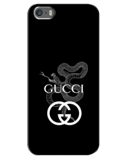 Чехол для iPhone 5 / 5s / SE с картинкой «Gucci — серебряная змея»