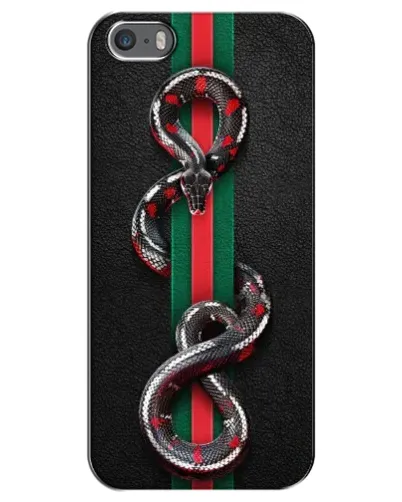 Чехол для iPhone 5 / 5s / SE с картинкой «Gucci — змея на полосе» Чехол для iPhone 5 / 5s / SE с картинкой «Gucci — змея на полосе»