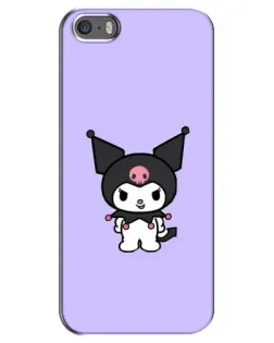 Чехол для iPhone 5 / 5s / SE с картинкой «Kuromi — нежный фиолетовый»