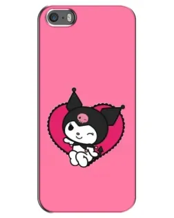 Чехол для iPhone 5 / 5s / SE с картинкой «Kuromi — любовь в сердце»
