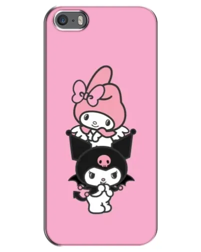 Чехол для iPhone 5 / 5s / SE с картинкой «My Melody и Kuromi»