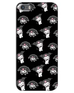 Чехол для iPhone 5 / 5s / SE с картинкой «Черный паттерн Kuromi»