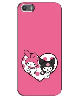 Чехол для iPhone 5 / 5s / SE с картинкой «Kuromi и My Melody»