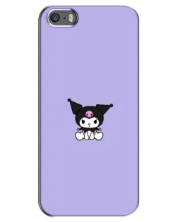 Чехол для iPhone 5 / 5s / SE с картинкой «Kuromi — фиолетовый минимализм»