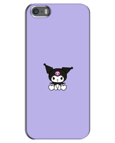 Чехол для iPhone 5 / 5s / SE с картинкой «Kuromi — фиолетовый минимализм»