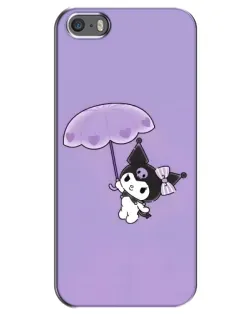 Чехол для iPhone 5 / 5s / SE с картинкой «Kuromi с зонтиком»