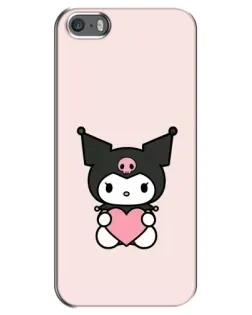 Чехол для iPhone 5 / 5s / SE с картинкой «Kuromi и сердце»
