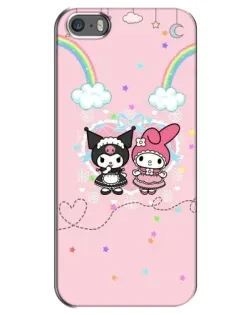 Чехол для iPhone 5 / 5s / SE с картинкой «My Melody и Kuromi»