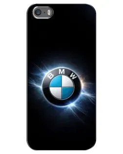 Чехол для iPhone 5 / 5s / SE с картинкой «BMW — неоновое сияние»