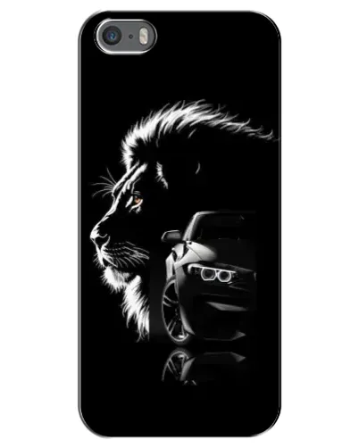 Чехол для iPhone 5 / 5s / SE с картинкой «BMW и лев»