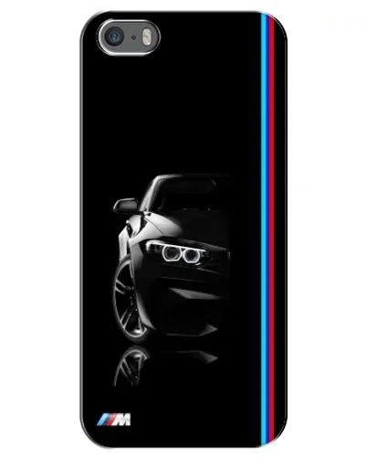 Чехол для iPhone 5 / 5s / SE с картинкой «Силуэт BMW в темноте»