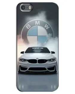Чехол для iPhone 5 / 5s / SE с картинкой «BMW в белом дыму»